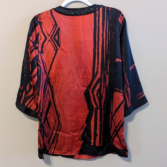 Chico's Sequin Trim Blouse sz. 4 - Picture 3 of 4